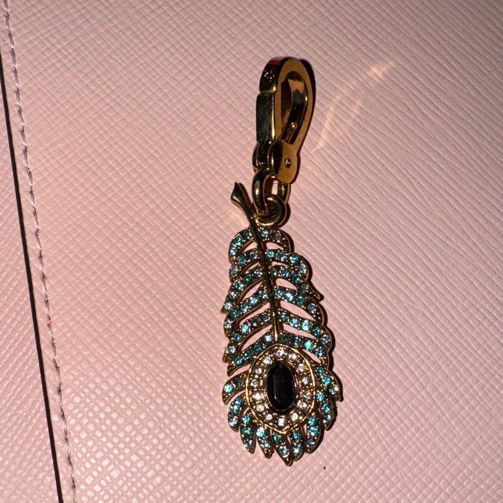 Gold and Blue Feather Juicy Couture Charm